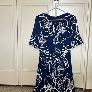 Ivanka Trump XS Blue Dress with geometric pattern Never Worn Without Tags